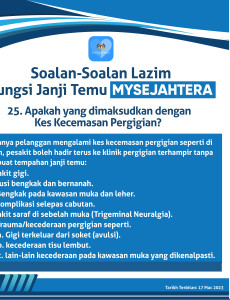 Soalan-Soalan Lazim Fungsi Janji Temu MySejahtera: Apakah Yang Dimaksudkan Dengan Kes Kecemasan Pergigian?